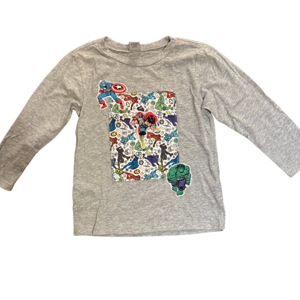 TEE-HEE *RARE* marvel superhero appliqué long sleeve top boys 4T like new
